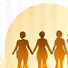 Icon with community people holding hands