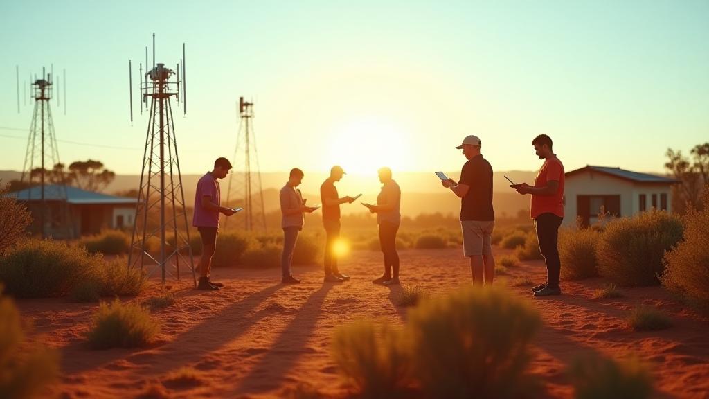 A remote community enjoying wireless internet connectivity in the Australian Outback